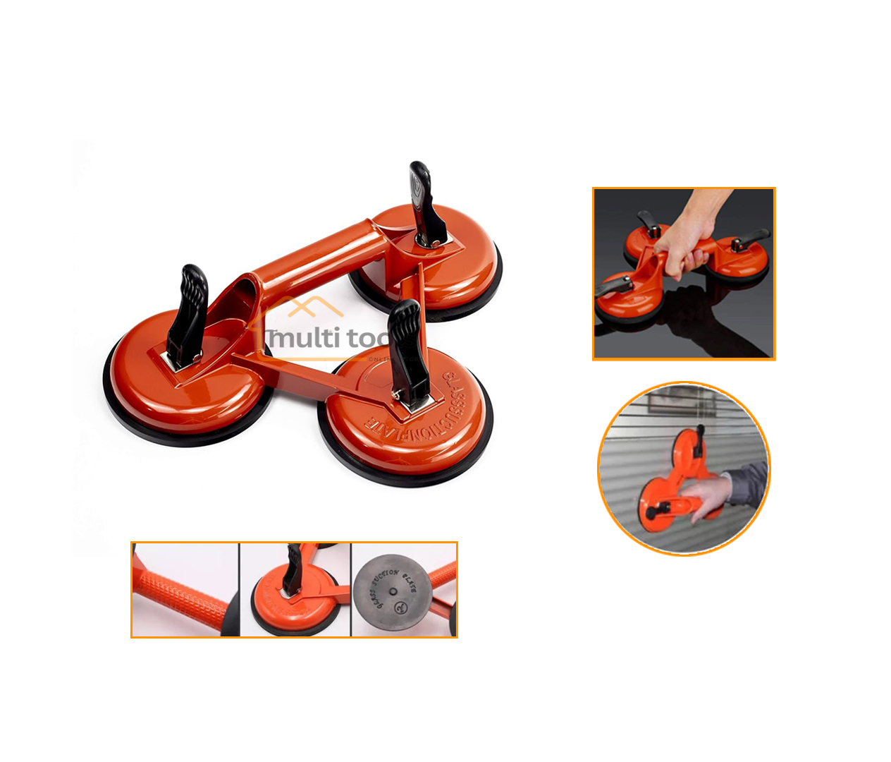 Triple Aluminium Glass Suction Plats 